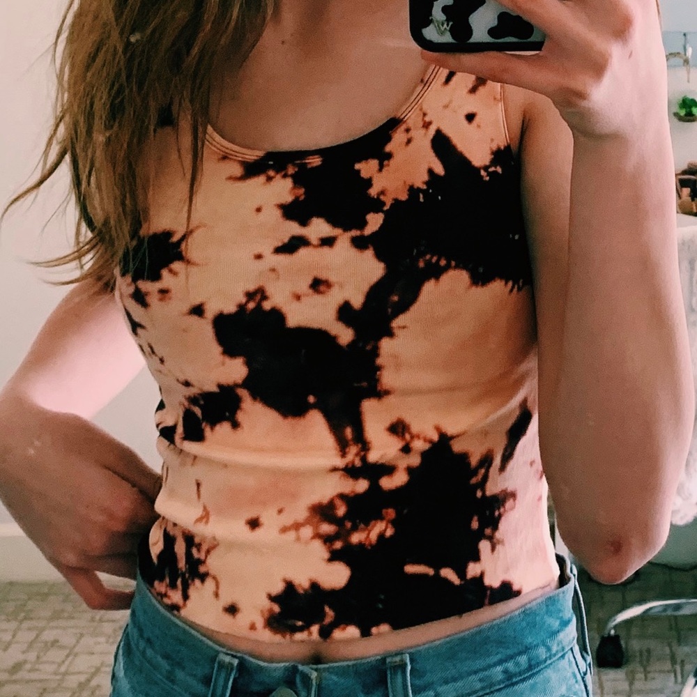bleach tie dyed tank